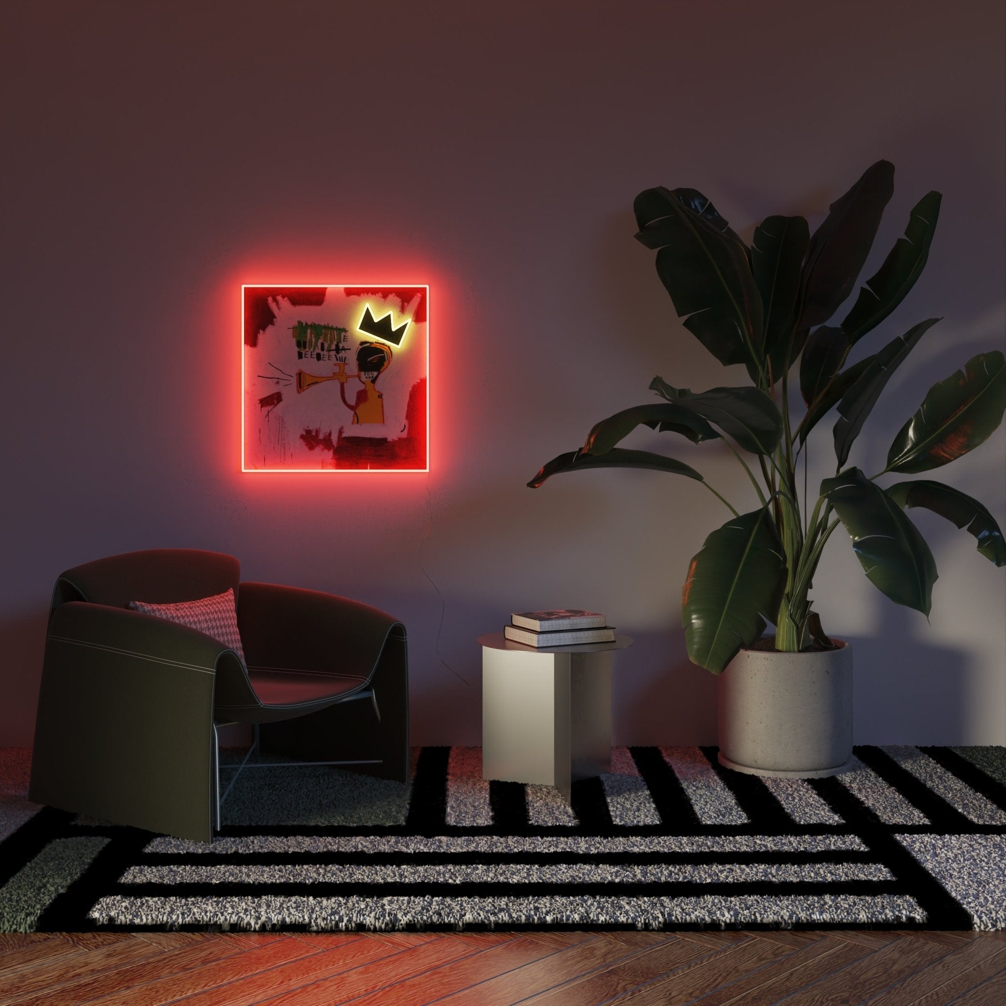 Trumpet Painting YP x Jean Michel Basquiat, LED neon sign - YELLOWPOP UK